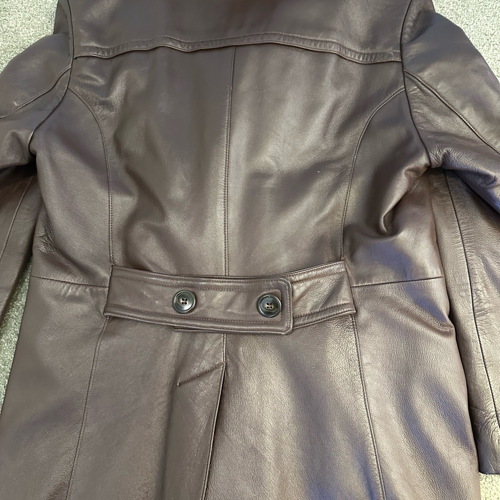 Vintage XL Leather Jacket with Fur Collar - Picture 11 of 11